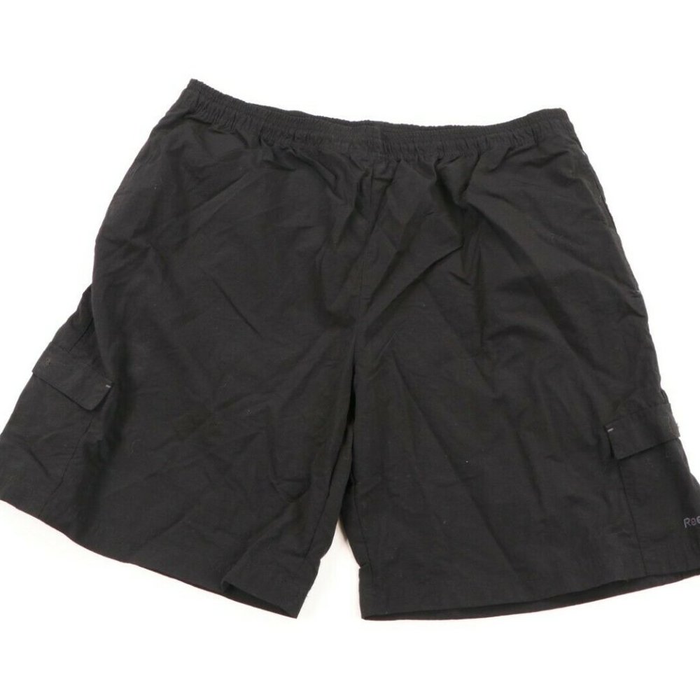 Vintage Reebok Above Knee Nylon Cargo Shorts Black